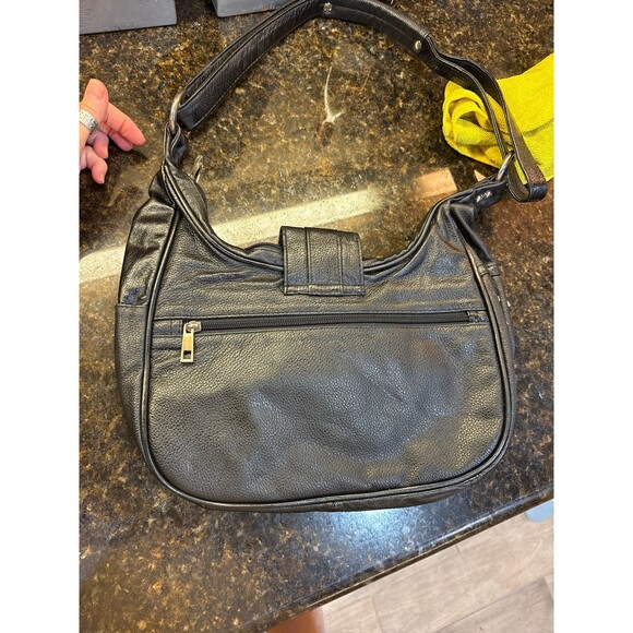 Rama Leathers Concealed Carry Shoulder Bag Black Leather NEW - Picture 3 of 7